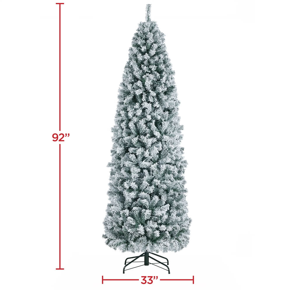 Yaheetech 7.5 Ft Flocked Pencil Artificial Christmas Tree - Image 3