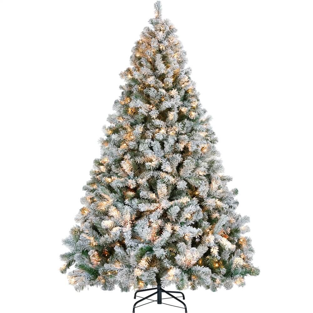 Yaheetech 7.5 Ft Pre-lit Flocked Artificial Christmas Tree - Image 2