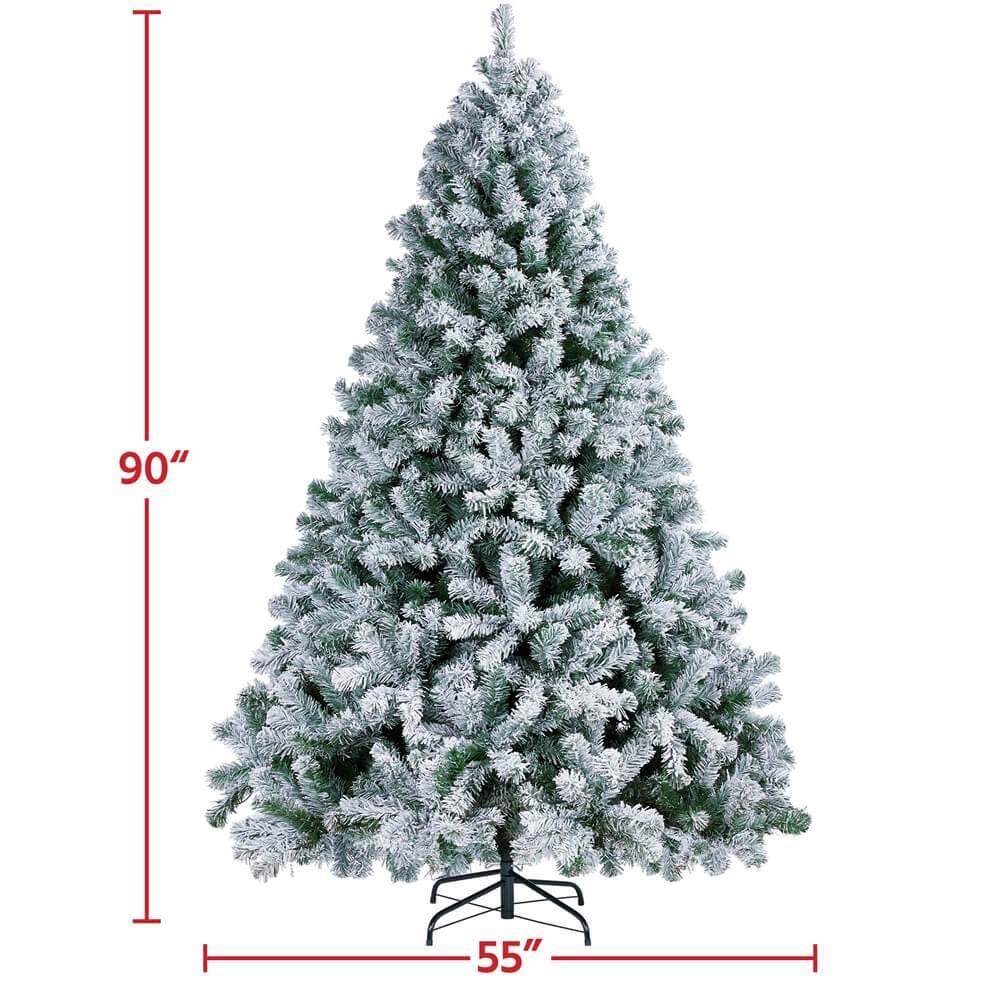 Yaheetech 7.5 Ft Pre-lit Flocked Artificial Christmas Tree - Image 3