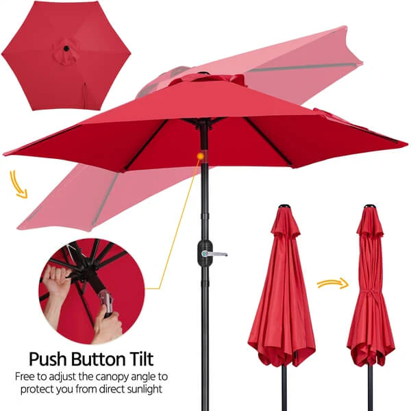 Yaheetech 7.5FT/9FT Patio Umbrella with 22lb Umbrella Base Included - Image 12