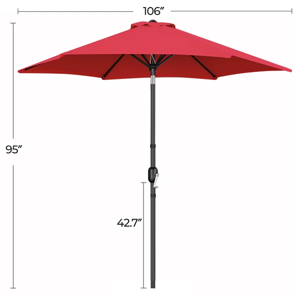 Yaheetech 7.5FT/9FT Patio Umbrella with 22lb Umbrella Base Included - Image 4