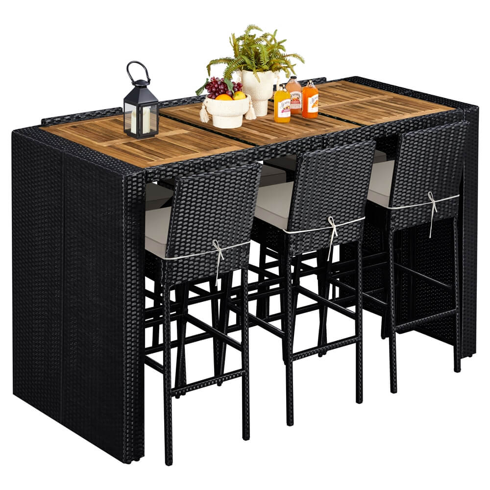 Yaheetech 7-Piece Outdoor Bar Set Table and Chairs