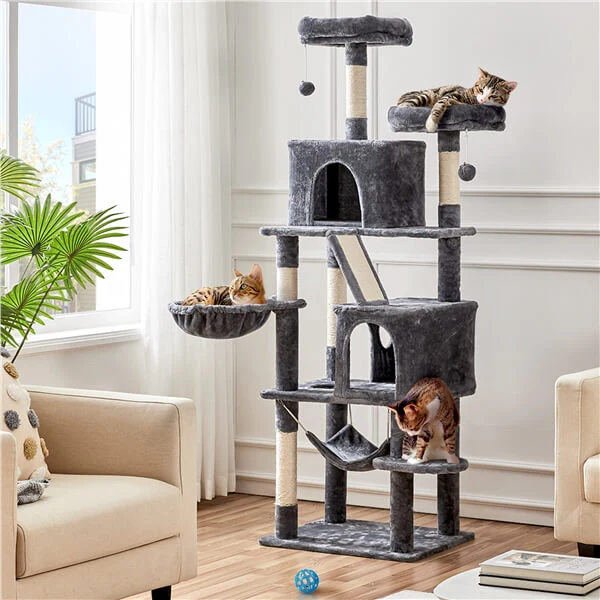Yaheetech Tall Cat Tree 71.5in Multi-Level Cat Tower - Image 4