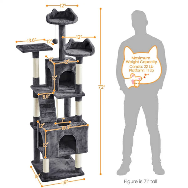 Yaheetech 72″ Height  Cat Tree Tower - Image 3