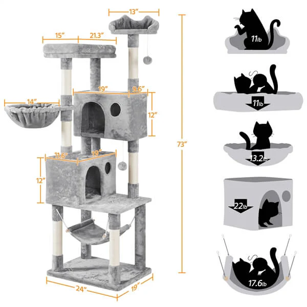 Yaheetech 73-inch Large Cat Tree - Image 3