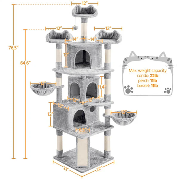 Yaheetech 76.5-inch Large Cat Tree - Image 6
