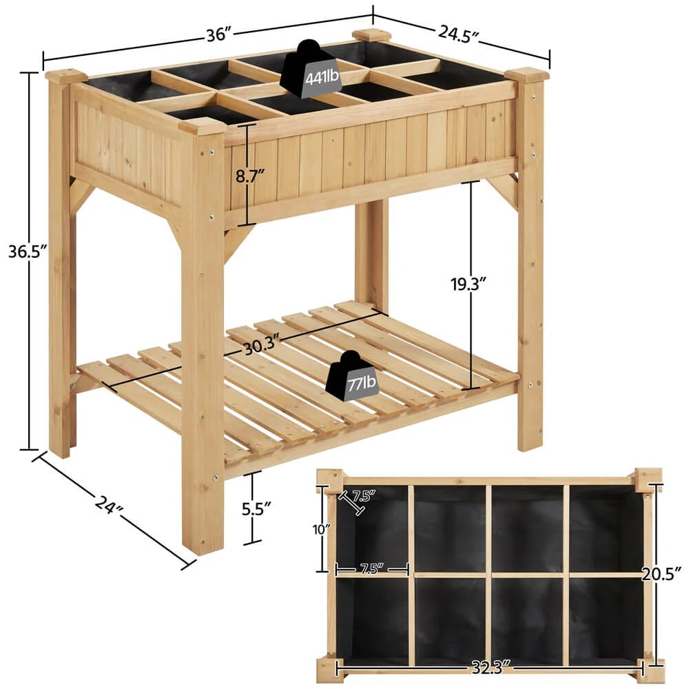Yaheetech 8-Pocket Raised Garden Bed - Image 3