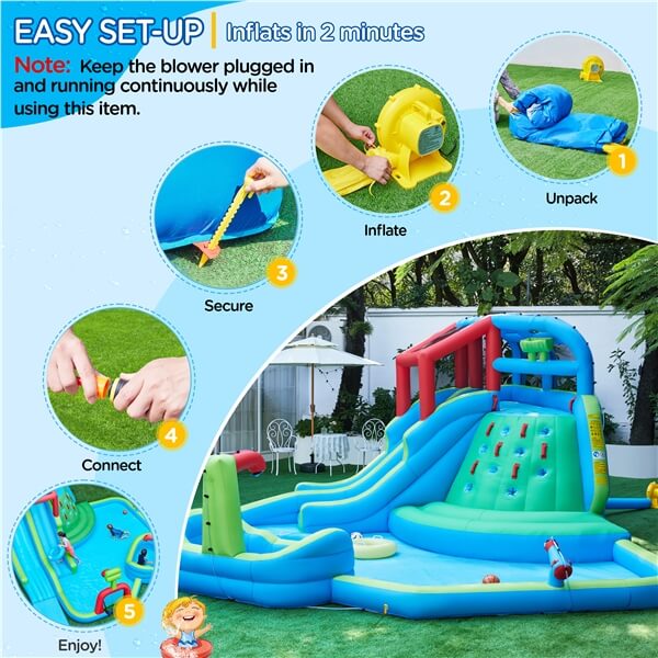 Yaheetech 9-in-1 Extra Long Water Slide Combo - Image 6