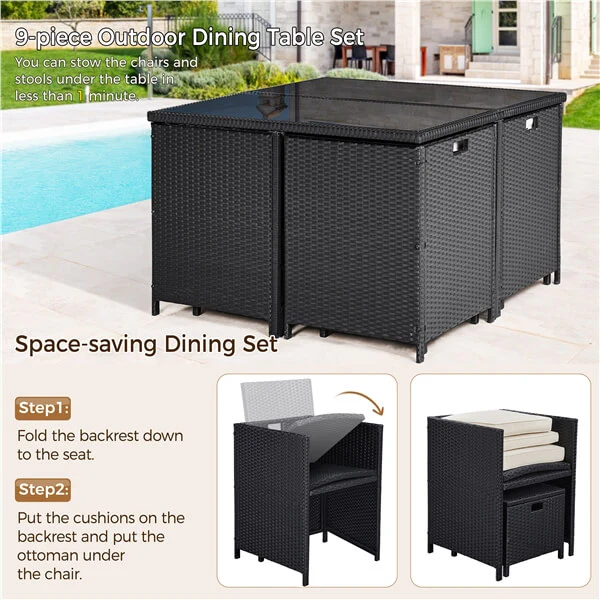 Yaheetech 9-Piece Patio Dining Sets - Image 8