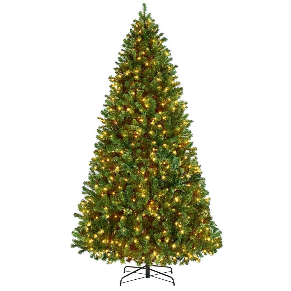 Yaheetech Pre-lit Spruce Artificial Hinged Christmas Pine Tree - Image 2