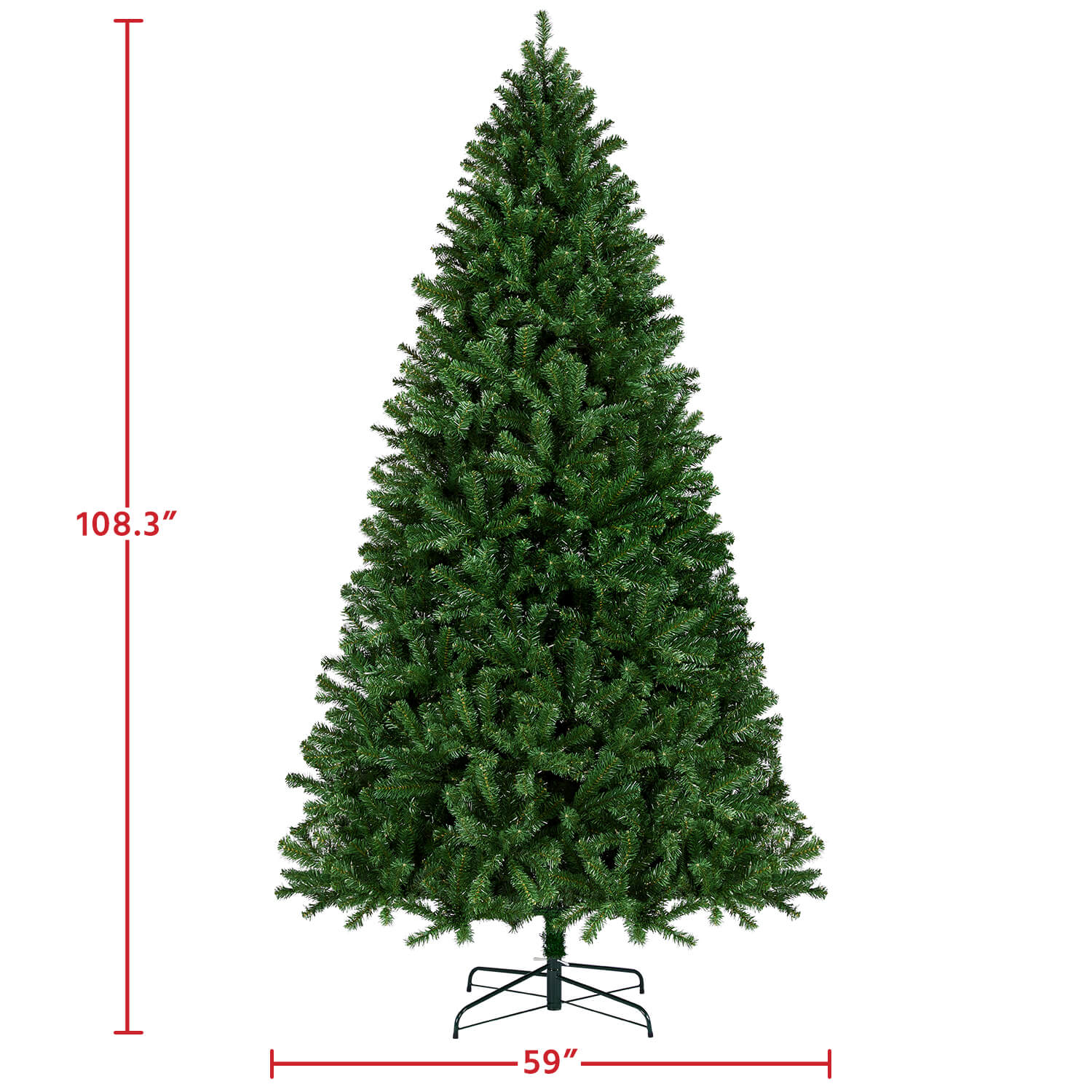 Yaheetech Pre-lit Spruce Artificial Hinged Christmas Pine Tree - Image 3