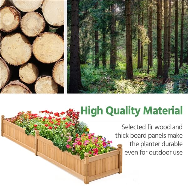 Yaheetech 90.5″ L×23.5″ W×16″ H Wooden Raised Garden Bed - Image 6