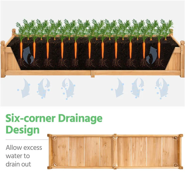 Yaheetech 90.5″ L×23.5″ W×16″ H Wooden Raised Garden Bed - Image 7