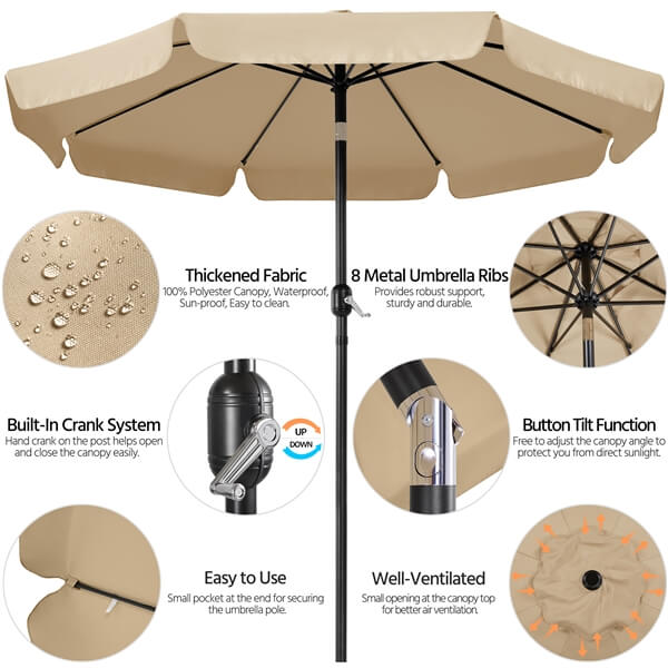 Yaheetech 9ft Patio Umbrella - Image 10