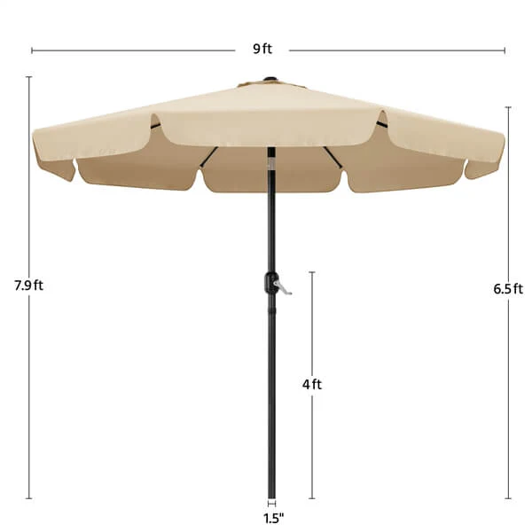 Yaheetech 9ft Patio Umbrella - Image 5