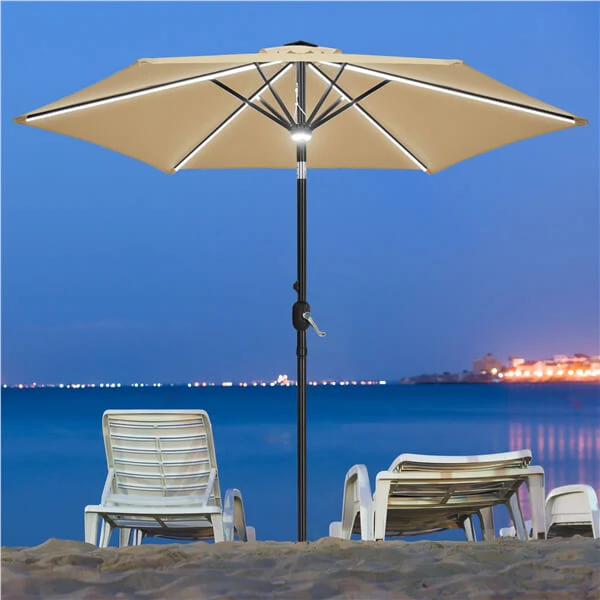 Yaheetech 9FT Solar Lighted Patio Umbrella - Image 12