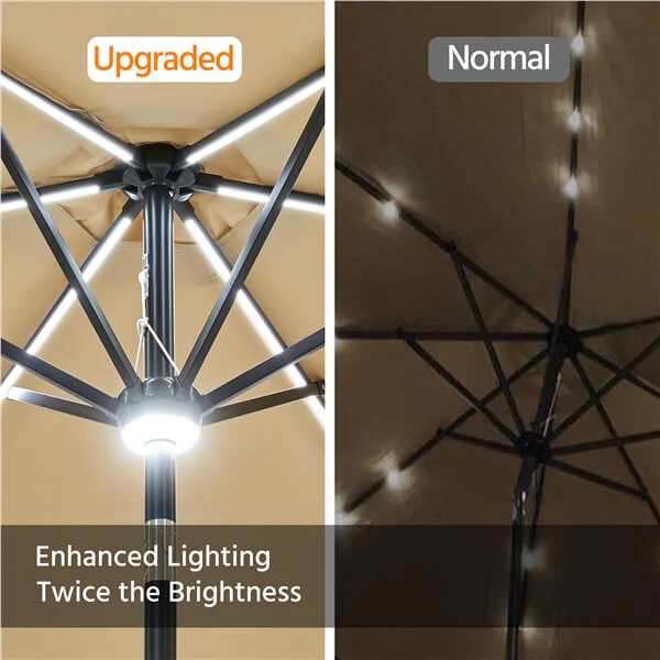 Yaheetech 9FT Solar Lighted Patio Umbrella - Image 6