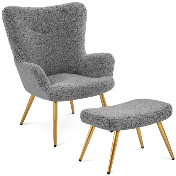 Yaheetech Accent Chair and Ottoman Set - Image 3