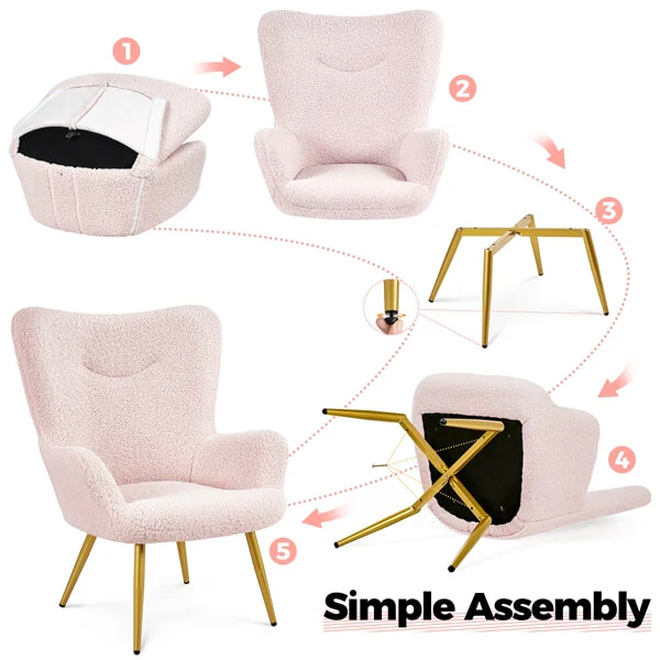 Yaheetech Accent Chair and Ottoman Set - Image 9