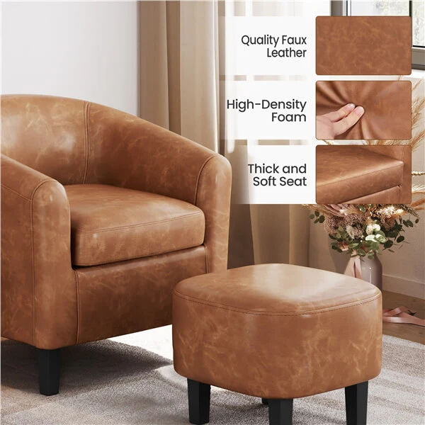 Yaheetech Accent Chair with Ottoman Foot Rest - Image 5