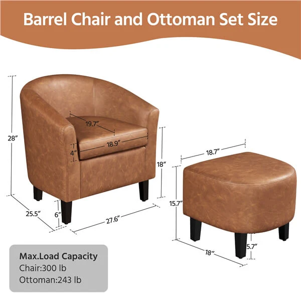 Yaheetech Accent Chair with Ottoman Foot Rest - Image 3