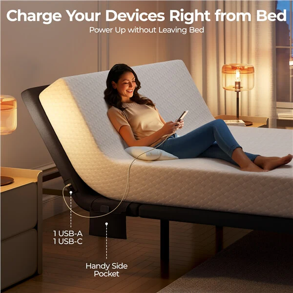 Yaheetech Adjustable Bed Frame with Wireless Remote Control - Image 13
