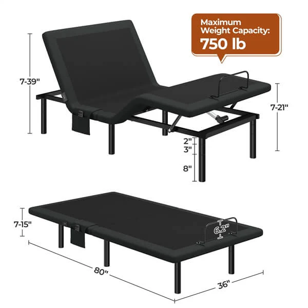 Yaheetech Adjustable Bed Frame with Wireless Remote Control - Image 9