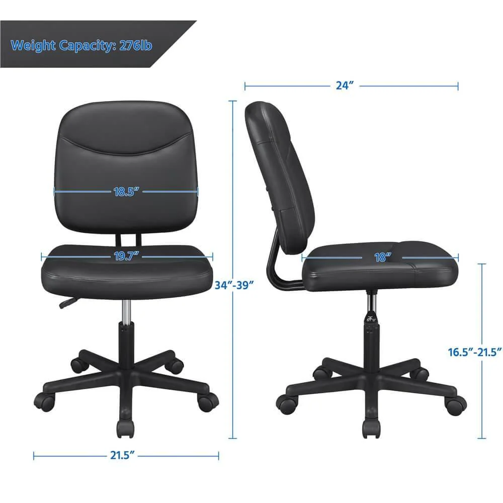 Yaheetech Armless Mid-Back Office Chair - Image 3