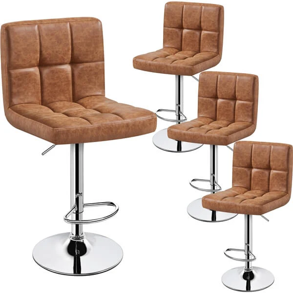 Yaheetech Adjustable PU Leather Swivel Barstools - Image 20