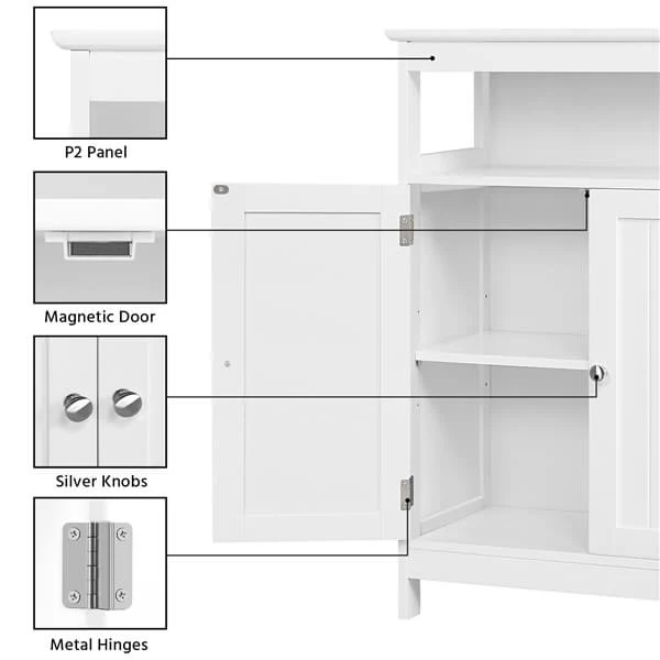 Yaheetech Bathroom Floor Storage Cabinet - Image 4