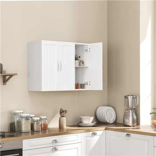 Yaheetech Bathroom Wall Cabinet with Three Doors - Image 7