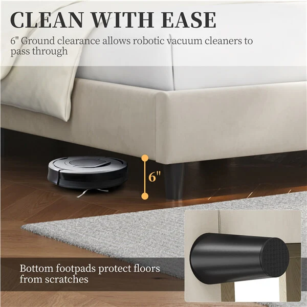 Yaheetech Bed Frame Upholstered Platform Bed - Image 12