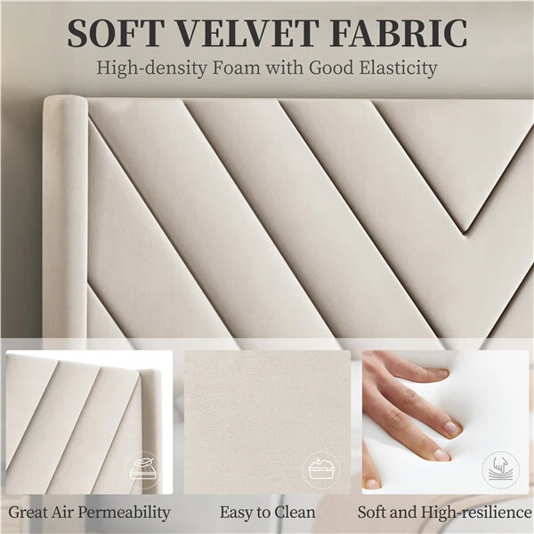 Yaheetech Bed Frame Upholstered Platform Bed - Image 13