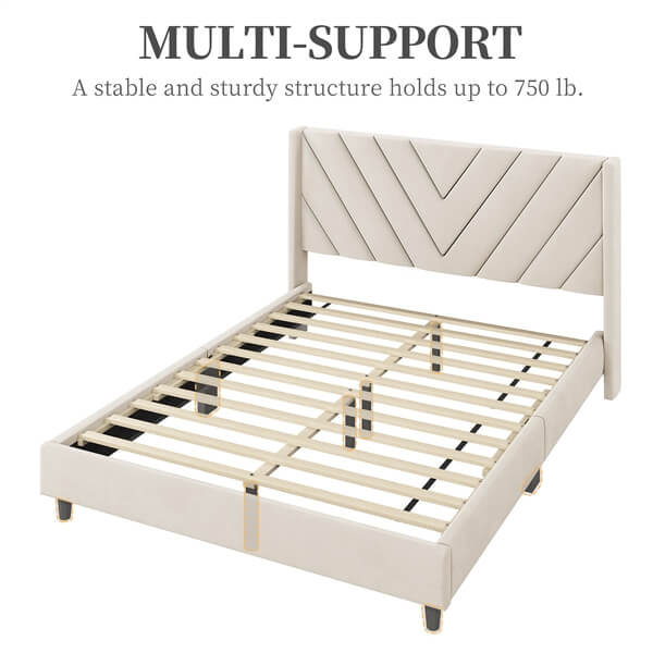 Yaheetech Bed Frame Upholstered Platform Bed - Image 14
