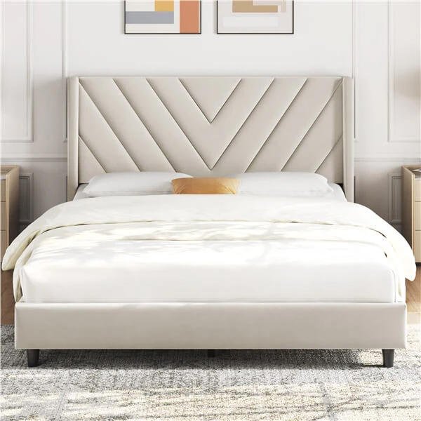 Yaheetech Bed Frame Upholstered Platform Bed - Image 18