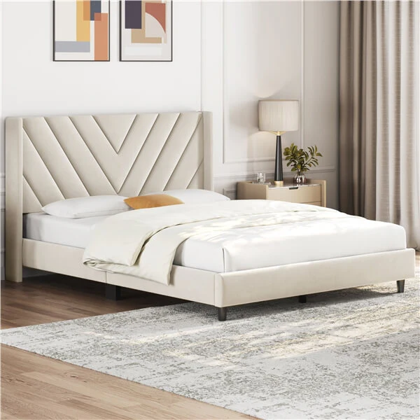 Yaheetech Bed Frame Upholstered Platform Bed - Image 20