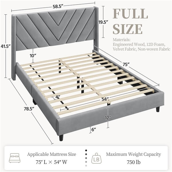 Yaheetech Bed Frame Upholstered Platform Bed - Image 9