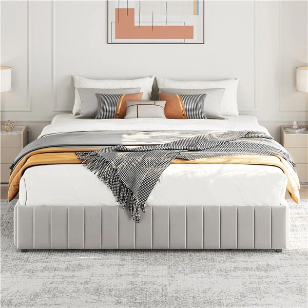 Yaheetech Upholstered Bed with Underbed 3 Storage Drawers - Image 15