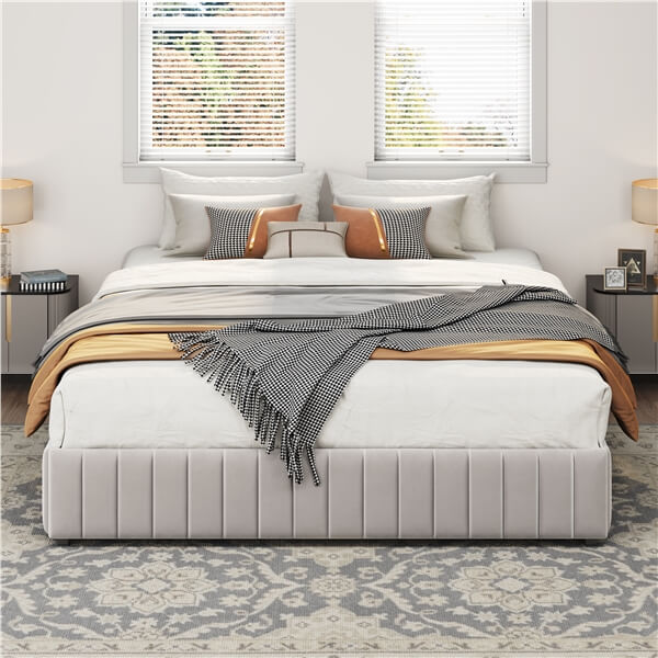 Yaheetech Upholstered Bed with Underbed 3 Storage Drawers - Image 18