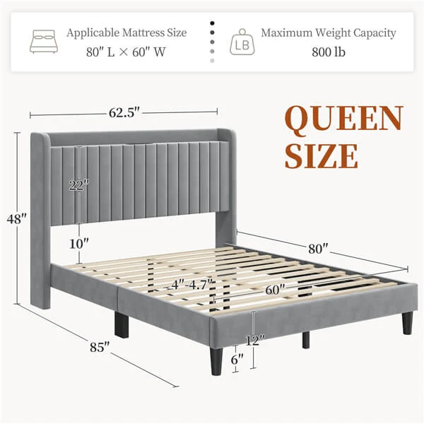 Yaheetech Bed Frame with USB Charging Station and Storage - Image 11