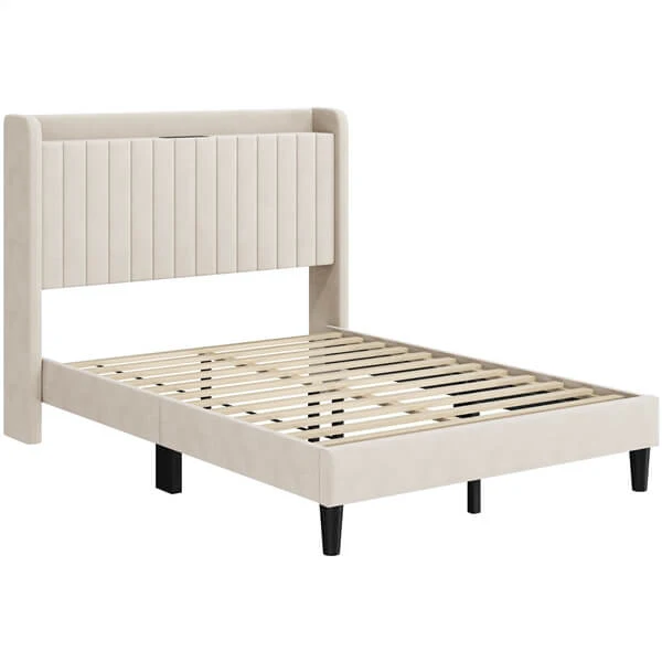 Yaheetech Bed Frame with USB Charging Station and Storage - Image 2