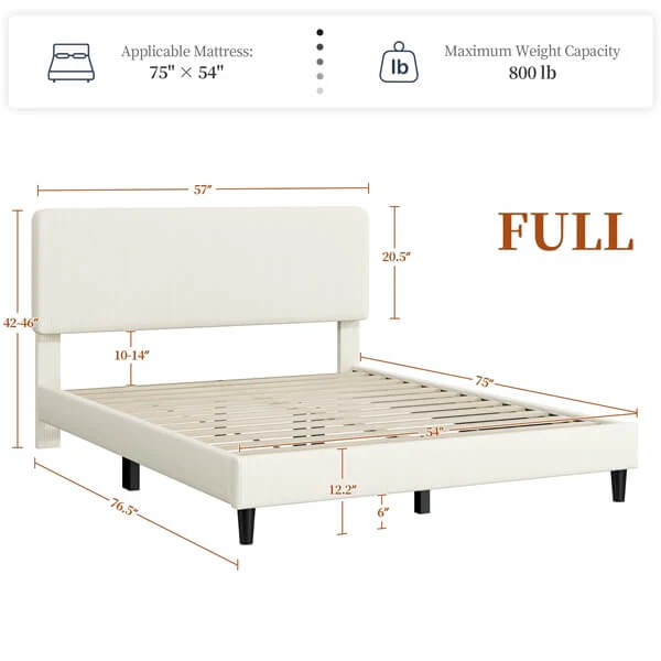 Yaheetech Bed Frames with Adjustable Headboard - Image 4