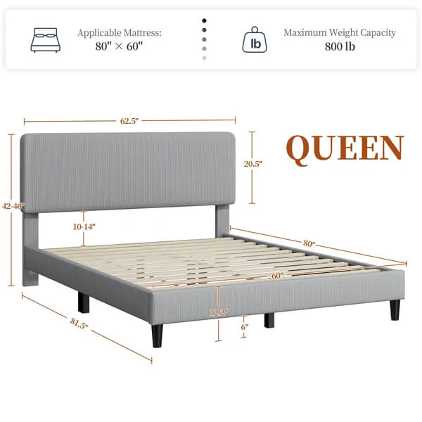 Yaheetech Bed Frames with Adjustable Headboard - Image 6