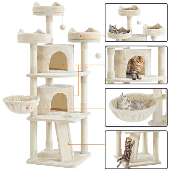 Yaheetech Big Cat House Plush Cat Tower 68.5 inch - Image 10