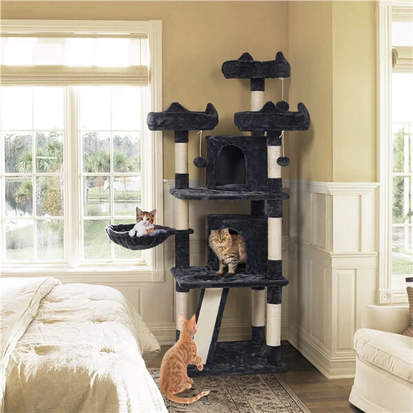 Yaheetech Big Cat House Plush Cat Tower 68.5 inch - Image 11