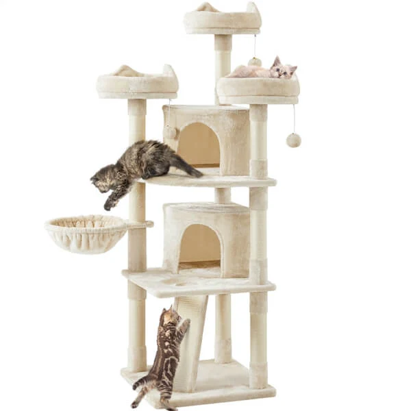 Yaheetech Big Cat House Plush Cat Tower 68.5 inch - Image 3