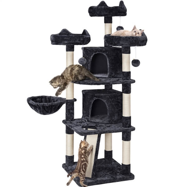 Yaheetech Big Cat House Plush Cat Tower 68.5 inch - Image 4