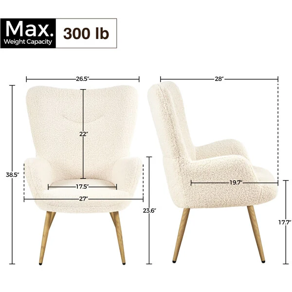 Yaheetech Boucle Accent Chair - Image 3