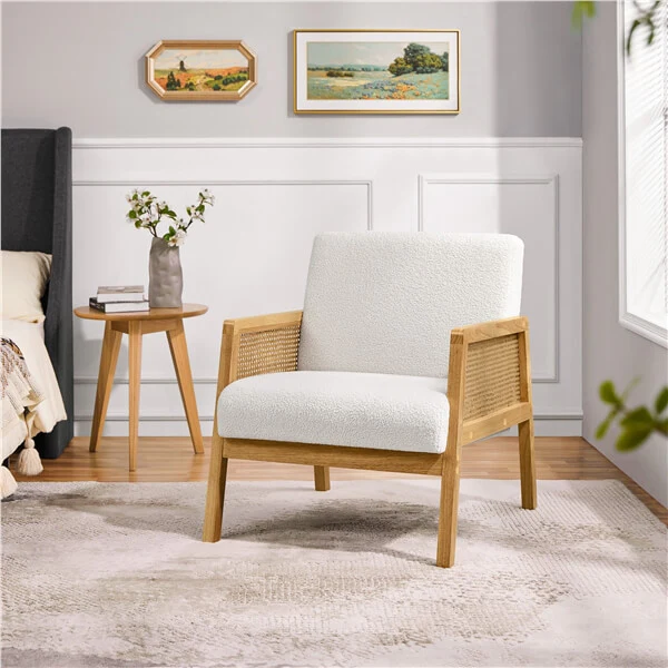 Yaheetech Boucle Fabric Accent Chair