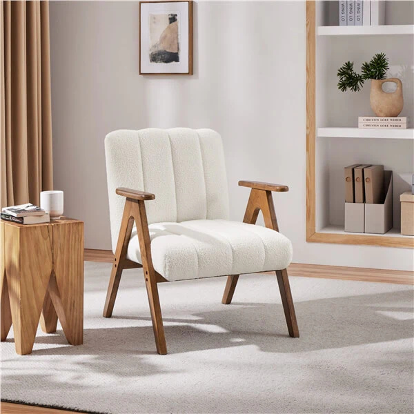 Yaheetech Boucle Fabric Mid Century Accent Chair - Image 13